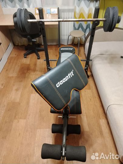 Скамья для жима + штанга