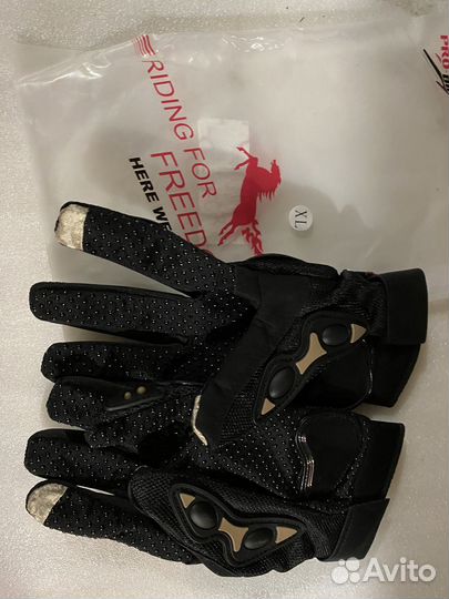 Мото перчатки размер XL черные pro biker