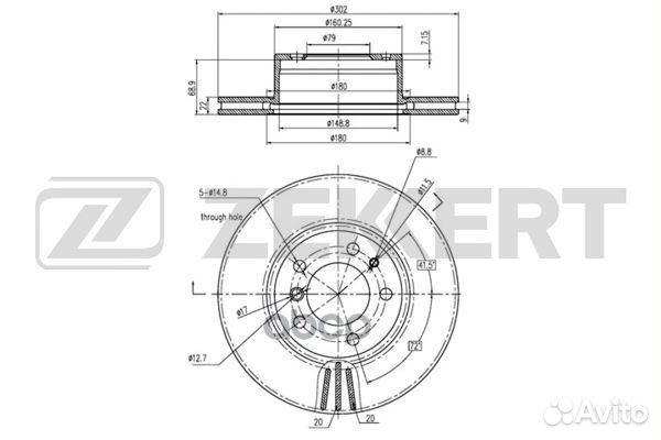 Диск торм. перед. BMW 5 (E34) 87- 7 (E32) 87