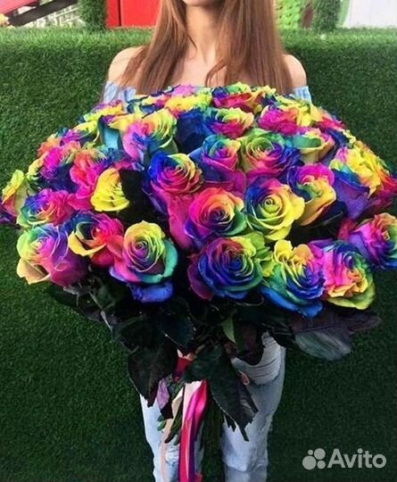 Радужные розы. Цветы Букеты с доставкой