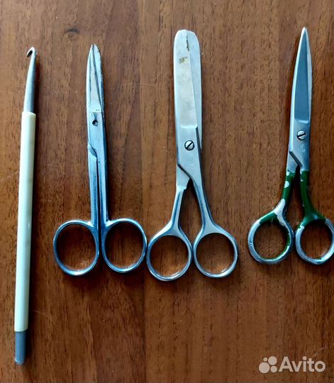 Ножницы и крючок для вязания СССР