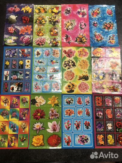 Наклейки цветы пасха насекомые фрукты