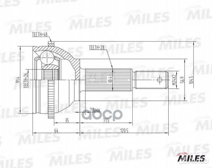 ШРУС наружный ford transit 00-06 (с ABS) (GKN