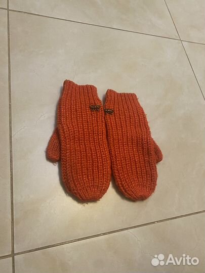 Шапка снуд и варежки женский