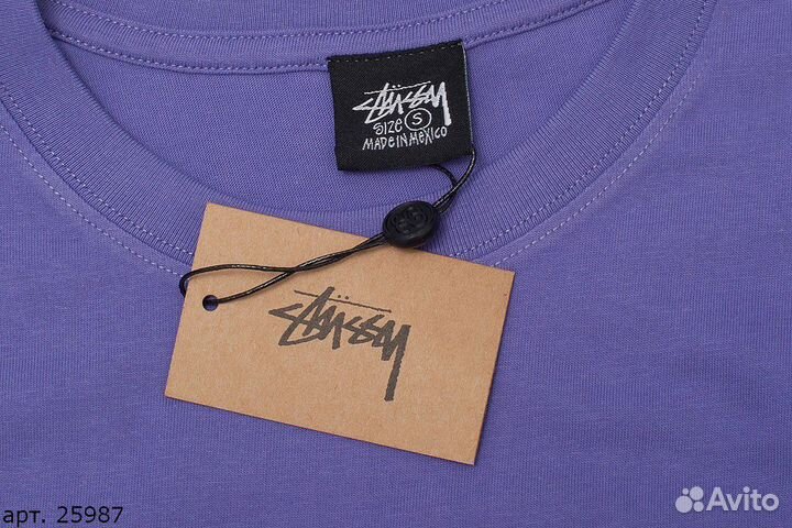 Футболка Stussy 8 ball фиолетовая