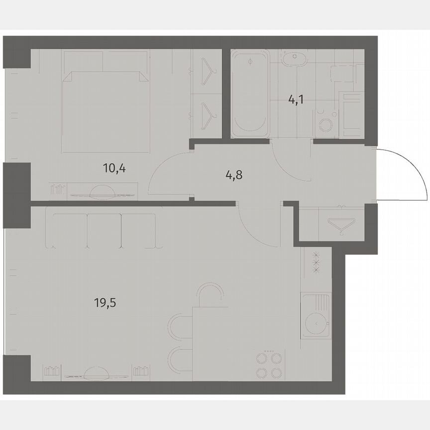 1-к. квартира, 38,8 м², 3/11 эт.
