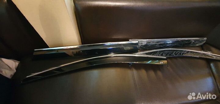 Дефлектора с нерж молдингом Hyundai Santa Fe 2012+