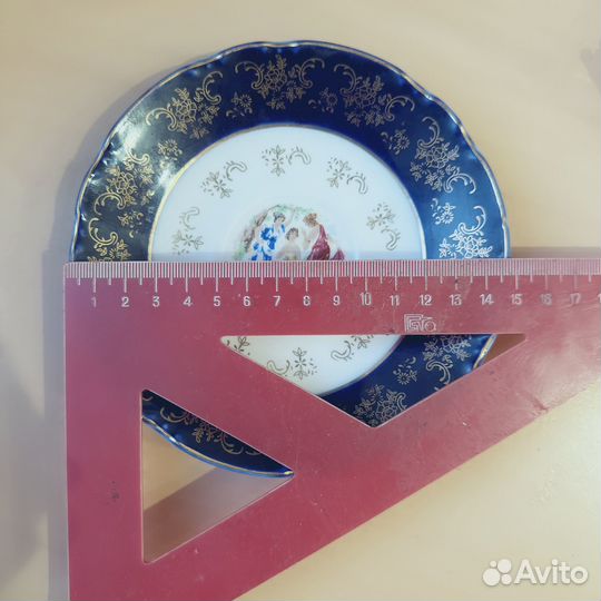 Блюдце Мадонна кобальт Мэри-Энн