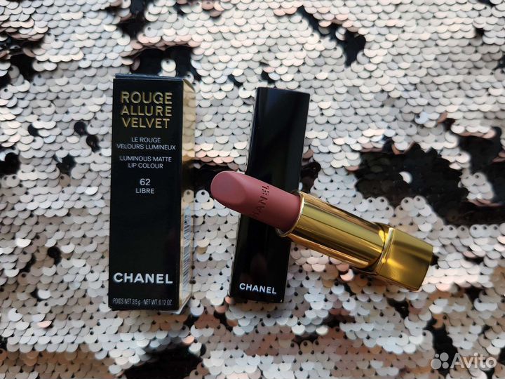 Chanel rouge allure velvet бархатистая помада 62