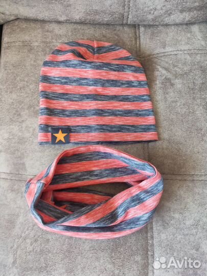 Новый комплект шапка+снуд