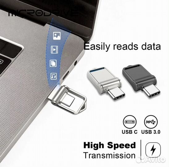 Flash- Накопитель OTG- Type C/ USB 128Гб. Новый