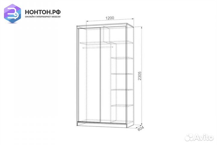 Шкаф-купе Рио 7-600 18 дуб сонома