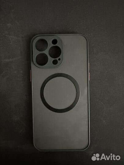 Чехол матовый прозрачный с Magsafe (Черный)