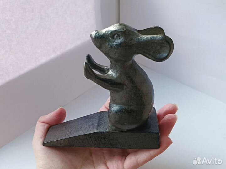 Чугунный стопер упор для двери мышь