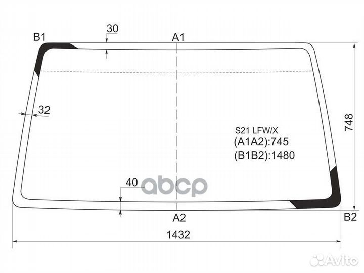 Стекло лобовое nissan vanette SK#2/mazda bongo
