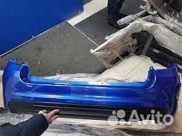 Бампер задний Almera G15 в цвет RAQ Голубая молния