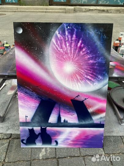 Картина баллончиками