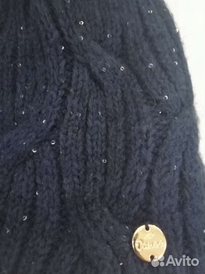 Шапка шерсть темно-синяя