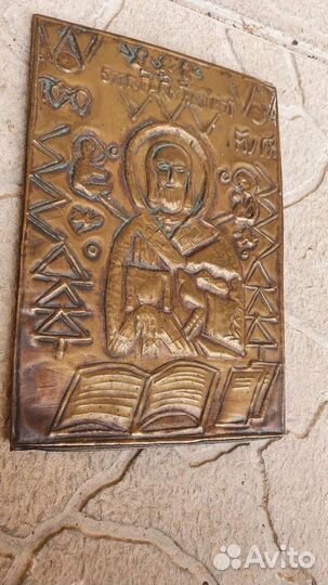 Икона николай чудотворец старообрядческая латунная
