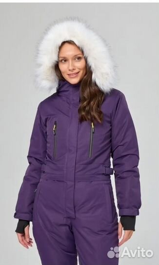 Зимний комбинезон женский -30 48 размер фиолетовый