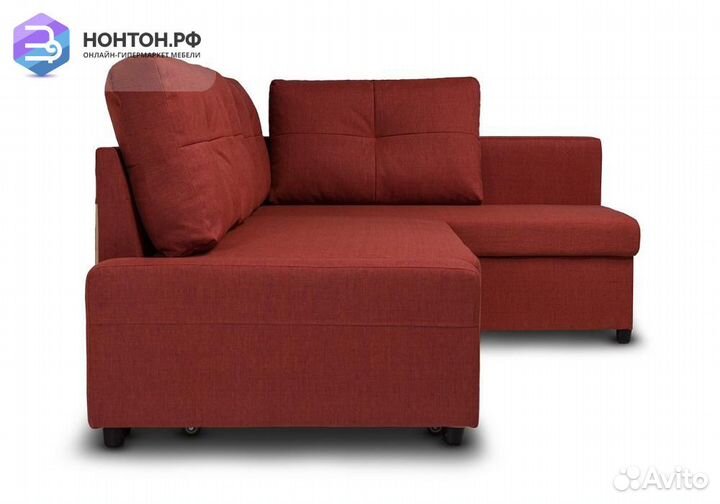 Диван угловой дельфин Поло терракотовый