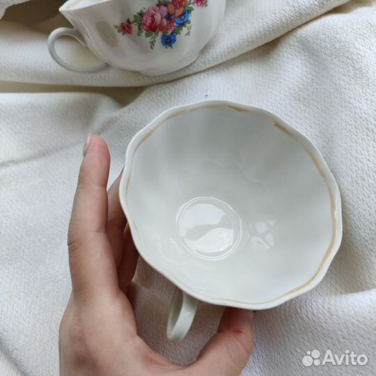 На доставке Фарфоровые чашки Дулево Цветы СССР