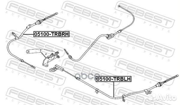 Трос ручника левый Ford Escape 2.0/3.0 01-04