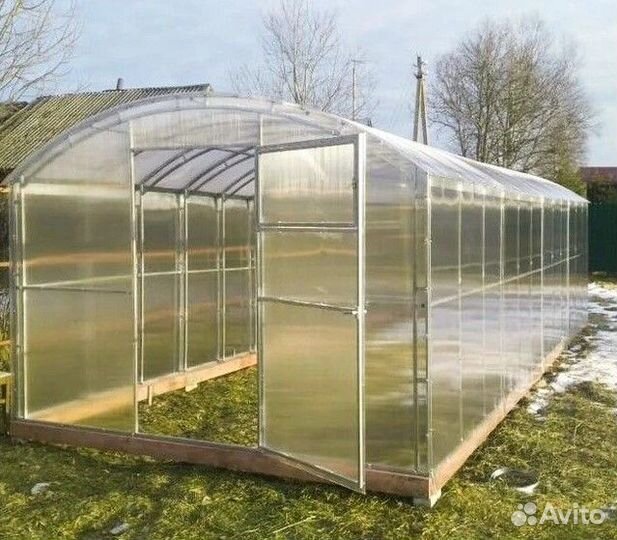 Теплица из двойной дуги 20х20 прямостенная