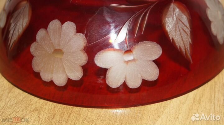 Салатник рубиновое стекло