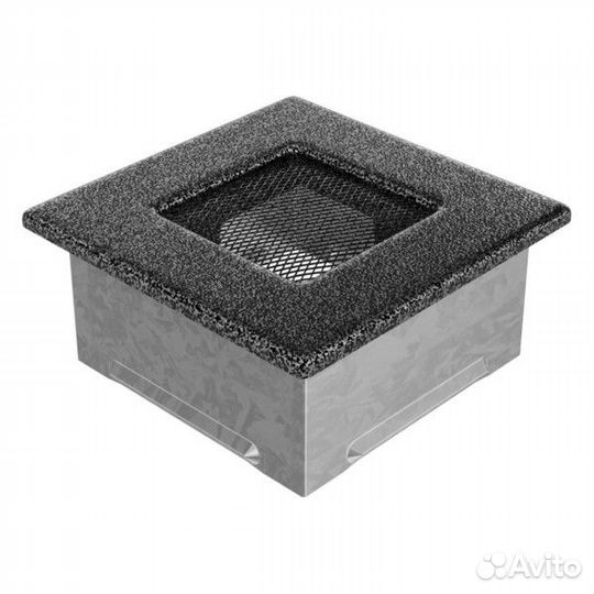 Вент решетка Kratki черная/серебро 17 см 17 см