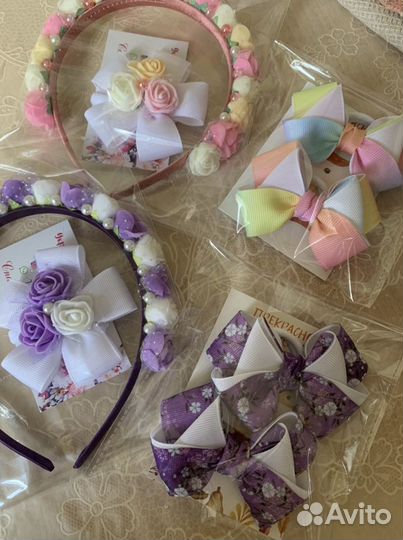 Ободок для волос, резинки, заколки, бантики