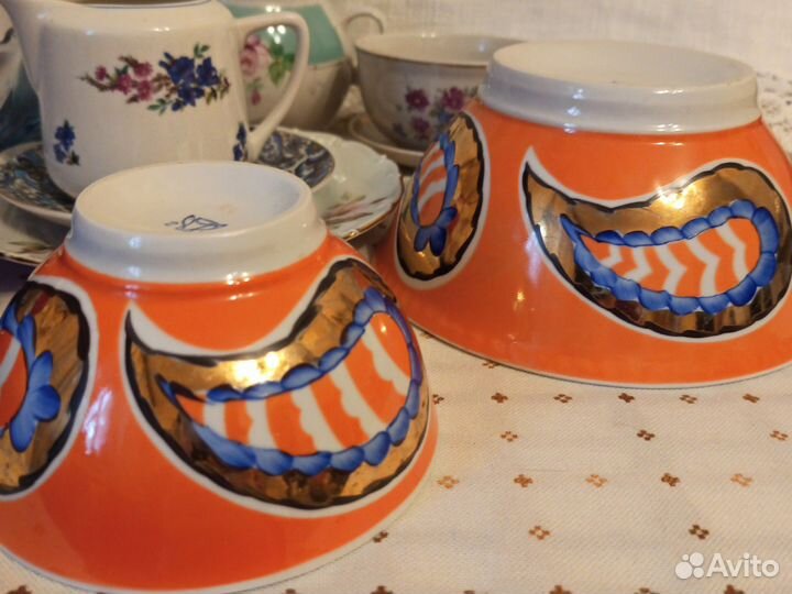 Фарфоровая посуда СССР, Чехия, цветное стекло СССР