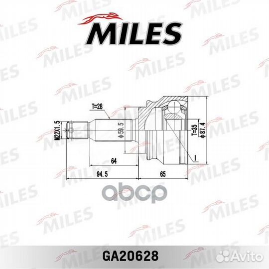 ШРУС наружный mitsubishi lancer X/outlander XL/PSA