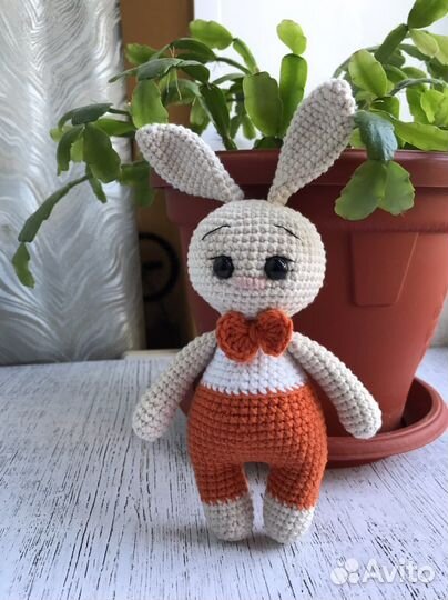 Зайка Бантик игрушка ручной работы