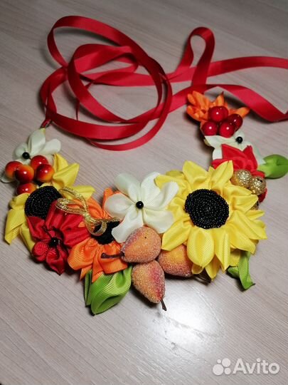 Осенний венок на голову. Ручная работа
