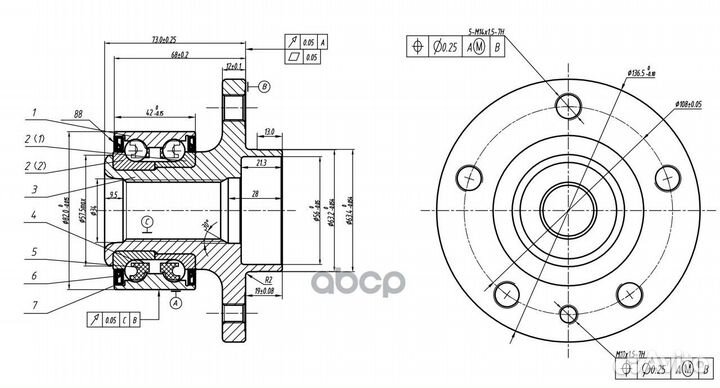 Ступица передняя в сборе LR GIK05040 ganz