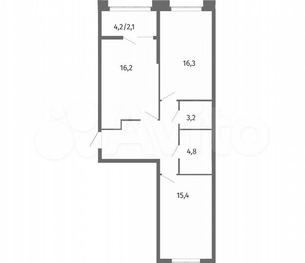 2-к. квартира, 69,5 м², 11/13 эт.