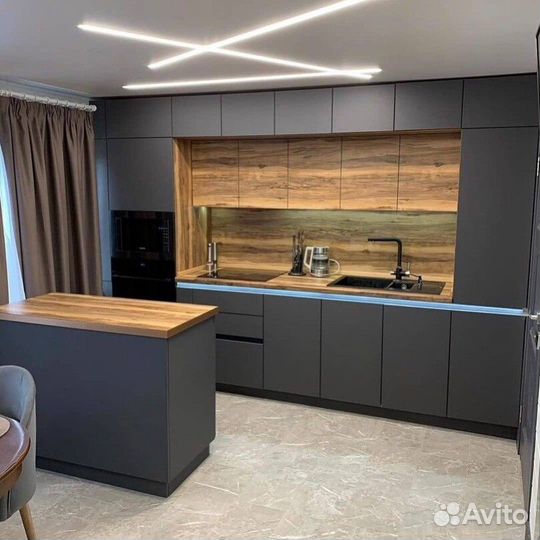 Кухня графит в стиле минимализм (кухня за 3 дня)