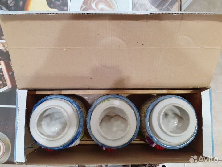 Набор 3 банки для сыпучих приправ