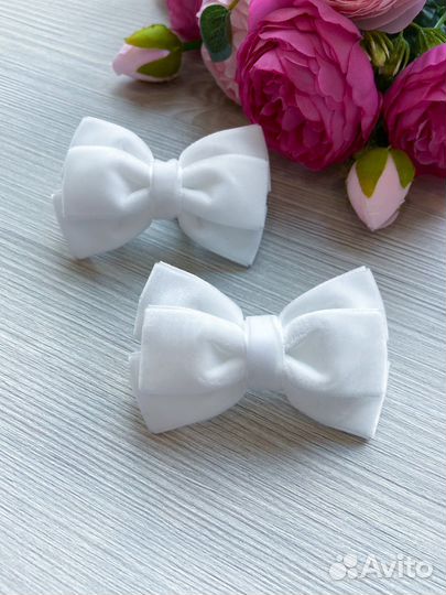 Бархатные бантики для волос