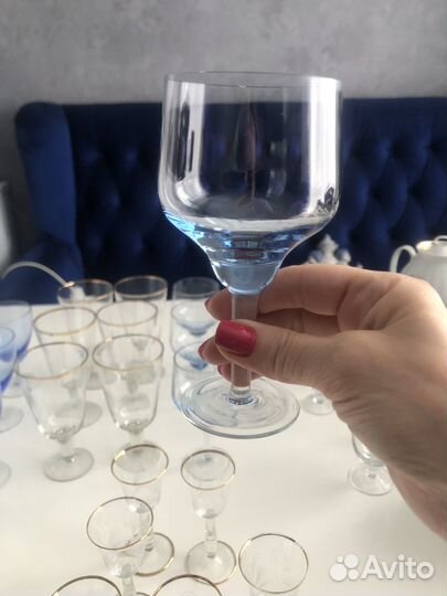 Фужеры рюмки бокалы цветное стекло