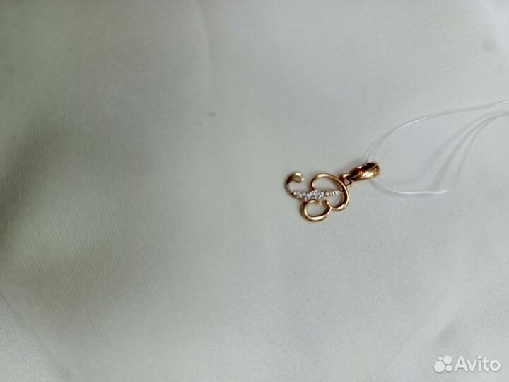 Золотой подвес с фианитами 