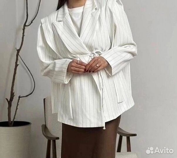 Пиджак женский оверсайз трендовый на завязках