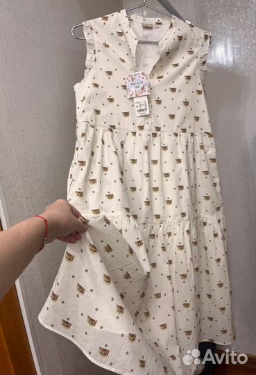 Платье Uniqlo, новое, с милыми котиками, р 42