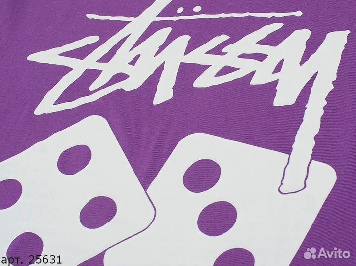 Футболка Stussy 2D dice фиолетовая