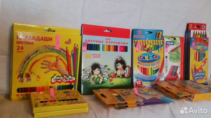 Новые наборы карандашей со склада 24-12-6 цв