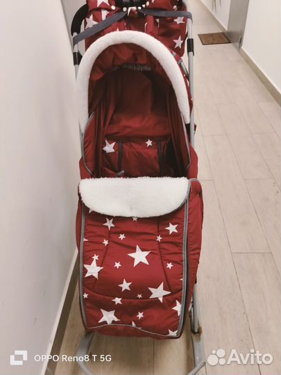 Детские санки-коляска с колесами