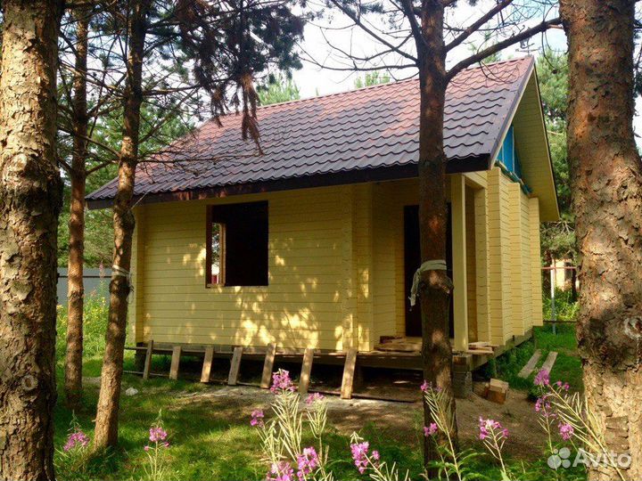 Строительство бань из бруса сухого профилированног