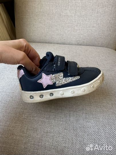 Кроссовки детские geox, 24 размер, светящиеся