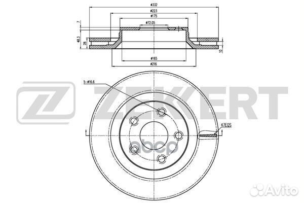 Диск торм. перед. Jeep Wrangler III 07- BS6218